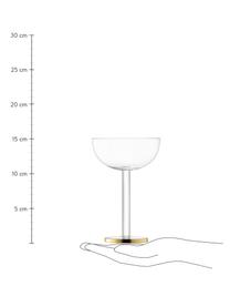 Mundgeblasene Champagnerschalen Luca mit Goldrand, 2 Stück, Glas, Transparent mit Goldrand, Ø 11 x H 15 cm, 200 ml