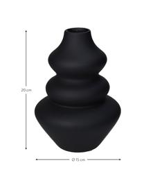 Jarrón con forma orgánica de diseño Thena, Gres, Negro, Ø 15 x Al 20 cm