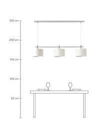 Grote hanglamp Liara in chroom, Frame: geborsteld metaal, Baldakijn: geborsteld metaal, Wit, zilverkleurig, B 140 x H 90 cm