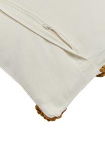 Funda de cojín bordada de algodón con tejido capitoné Reza, Funda: 100% algodón con certific, Rosa, ocre, blanco crema, An 45 x L 45 cm