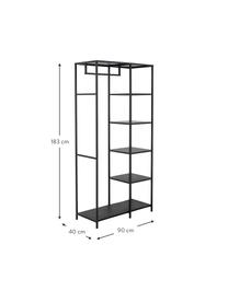 Armario de metal Valde, Metal recubierto, Negro, An 90 x Al 183 cm