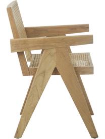 Armlehnstuhl Sissi mit Wiener Geflecht, Gestell: Massives Eichenholz, Sitzfläche: Rattan, Helles Holz, B 52 x T 58 cm