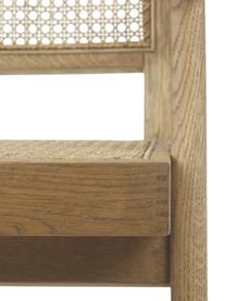 Sillón de tejido vienés Sissi, Estructura: madera de roble maciza, Asiento: ratán, Madera clara, An 52 x F 58 cm