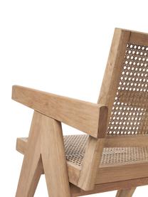 Krzesło z podłokietnikami z plecionką wiedeńską Sissi, Stelaż: lite drewno bukowe lakier, Rattan, jasne drewno dębowe, S 52 x G 58 cm