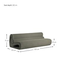 Polstersofa Space (3-Sitzer), Bezug: 100 % Polyester Der hochw, Gestell: Massives Kiefernholz, Spa, Webstoff Grün, B 221 x T 113 cm