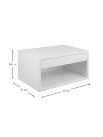 Ścienna szafka nocna Cholet, Płyta pilśniowa średniej gęstości (MDF) lakierowana, Biały, S 50 x W 24 cm
