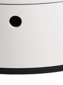 Kulatý noční stolek se zásuvkou Polo, Bílá, černá, Ø 40 cm, V 51 cm