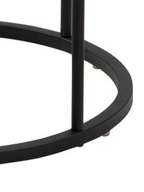 Table de chevet ronde avec tiroir Polo, Blanc, noir, Ø 40 x haut. 51 cm