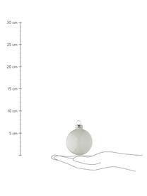 Weihnachtskugel-Set Lorene Ø 6 cm, 24-tlg., Silberfarben, Weiß, matt und glänzend, Ø 6 cm