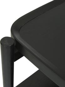 Nachttisch Libby mit Schublade aus Eichenholz, schwarz, Ablagefläche: Mitteldichte Holzfaserpla, Schwarz, B 49 x H 60 cm