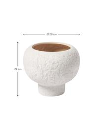 Macetero de gres Elm, Gres, Blanco, Ø 28 x Al 24 cm