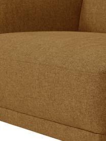 Sillón Fluente, Tapizado: 100% poliéster Alta resis, Estructura: madera de pino maciza, Patas: metal con pintura en polv, Tejido ocre, An 74 x F 85 cm