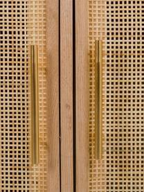 Credenza con ante Cayetana, Maniglie: metallo, Piedini: legno di bambù verniciato, Legno di bambù, dorato, marrone chiaro, beige, Larg. 120 x Alt. 71 cm