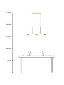 Große Pendelleuchte Contina mit Opalglas, Lampenschirm: Opalglas, Baldachin: Metall, beschichtet, Weiß, Goldfarben, B 90 x H 42 cm
