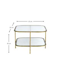 Mesa de centro de vidrio Petit, Tablero: vidrio templado, Estructura: metal recubierto, Dorado, transparente, An 61 x Al 41 cm
