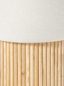Pouf Nala mit Stauraum, Bezug: 100 % Polyester, Gestell: Holz, FSC-zertifiziert, Webstoff Cremeweiß, helles Holz, Ø 50 x H 44 cm