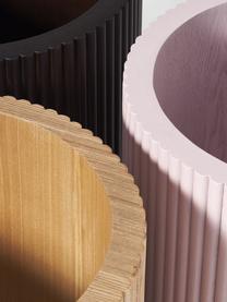 Pouf Nala mit Stauraum, Bezug: 100 % Polyester, Gestell: Holz, FSC-zertifiziert, Webstoff Cremeweiß, helles Holz, Ø 50 x H 44 cm