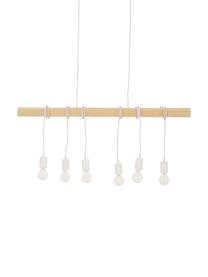 Grande suspension industrielle Townshend, Blanc, bois d'hévéa, larg. 100 x haut. 10 cm
