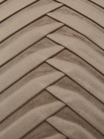 Fluwelen kussenhoes Lucie in taupe met structuur-oppervlak, 100% fluweel (polyester), Beige, B 45 x L 45 cm