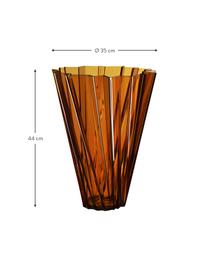 Velká váza Shanghai, Akrylátové sklo, Oranžová, transparentní, Ø 35 cm, V 44 cm