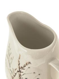 Handgemaakte melkkan Bea met grasmotief, Keramiek, Beige, patroon, Ø 8 x H 9 cm