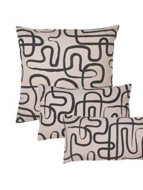 Baumwollperkal-Kopfkissenbezug Malu, Webart: Perkal Fadendichte 144 TC, Taupe, Schwarz, B 40 x L 80 cm