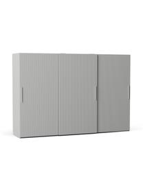 Armario modular Simone, 3 puertas correderas (300 cm), diferentes variantes, Estructura: aglomerado con certificad, Madera, gris, Interior Basic (An 300 x Al 200 cm)