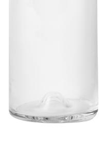 Glaskaraffe Deluxe in Transparent mit silbernem Deckel, 1 L, Glas mundgeblasen, Silikon, Transparent, H 29 cm