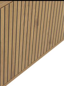 Dřevěná skříňka s žebrovanou přední stranou Jaipur, Dřevo, černá, Š 180 cm, V 70 cm