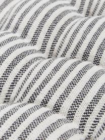 Gestreiftes Wende-Sitzkissen Lindsey aus recycelter Baumwolle, Bezug: 100% Baumwolle, GRS-zerti, Schwarz,Weiß, B 40 x L 40 cm