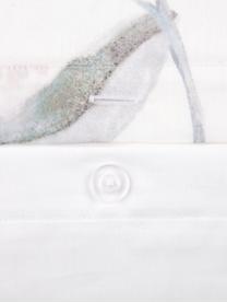Baumwollsatin-Kissenbezug Evie mit Aquarell Blumen-Muster, 50 x 70 cm, Webart: Satin Fadendichte 210 TC,, Weiss, gemustert, B 50 x L 70 cm