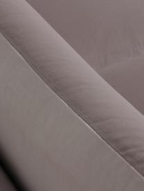 Fluwelen hoekbank Moby in taupe met metalen poten, Bekleding: fluweel (hoogwaardig poly, Frame: massief grenenhout, FSC-g, Poten: gepoedercoat metaal, Fluweel taupe, B 280 x D 160 cm, hoekdeel links