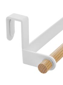 Handtuchhalter Tosca, Halter: Stahl, beschichtet, Stange: Holz, Weiß, Holz, B 33 x H 6 cm
