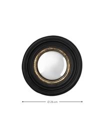 Okrągłe lustro ścienne Resi, Czarny, odcienie złotego, Ø 26 x G 4 cm