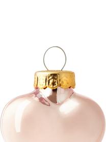 Weihnachtskugeln Evergreen in Herzform, 12 Stück, Rosa, B 5 x H 4 cm