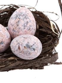 Œuf décoratif Pâques Blush, 12 élém., De vrais œufs, Tons roses, gris, brun, Lot de différentes tailles
