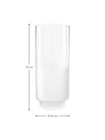 Jarrón soplado artesanalmente Milky, Vidrio, Transparente, blanco, Ø 14 x Al 35 cm