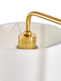 Lámpara de mesa de mármol Montreal, Pantalla: tela, Estructura: metal galvanizado, Cable: plástico, Blanco, dorado, An 32 x Al 49 cm