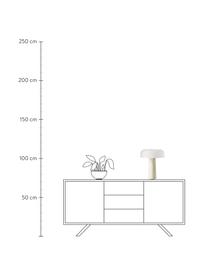 Lampada da tavolo con base in travertino Carla, Paralume: vetro, Base della lampada: travertino, metallo, Beige effetto travertino, Ø 32 x Alt. 39 cm