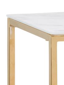 Regał o wyglądzie marmuru Aruba, Stelaż: metal malowany proszkowo, Biały, odcienie złotego, S 110 x W 90 cm