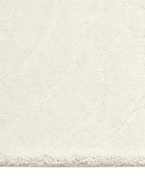 Passatoia in lana color bianco crema taftata a mano Aaron, Retro: 100% cotone Nel caso dei , Beige, Larg. 80 x Lung. 300 cm