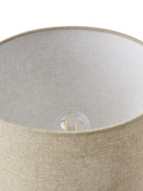 Handgefertigte Tischlampe Ike mit Betonfuß, Lampenschirm: 100% Leinen, Lampenfuß: Beton, Cremeweiß, Beige, Ø 30 x H 45 cm