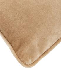 Jednofarebný zamatový poťah na vankúš Dana, 100 % bavlnený zamat, Svetlohnedá, Š 50 x D 50 cm