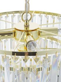 Kronleuchter Gracja in Gold, Lampenschirm: Glas, Baldachin: Metall, Goldfarben, Transparent, Ø 39 x H 42 cm