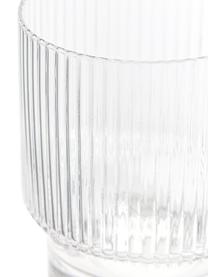 Handgefertigte Wassergläser Minna mit Rillenrelief, 4 Stück, Glas, mundgeblasen, Transparent, Ø 8 x H 10 cm, 300 ml