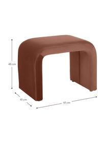 Samt-Hocker Penelope, Bezug: Samt (100% Polyester) Der, Gestell: Metall, Sperrholz, Samt Braun, B 61 x H 46 cm