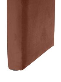 Fluwelen poef Penelope, Bekleding: fluweel (100% polyester), Frame: metaal, multiplex, Fluweel bruin, B 61 x H 46 cm