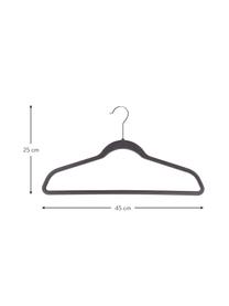 Kleiderbügel Grey Velvet, 12 Stück, Haken: Metall, Bezug: Nylonbeflockung, Dunkelgrau, B 45 x H 25 cm