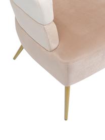 Poltrona retrò in velluto Sandwich, Rivestimento: velluto di poliestere, Gambe: metallo rivestito, Velluto tonalità beige, Larg. 65 x Prof. 64 cm