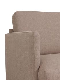 Chaise longue in tessuto con piedini in metallo Fluente, Rivestimento: 100% poliestere 35.000 ci, Struttura: legno di pino massiccio, , Piedini: metallo verniciato a polv, Tessuto taupe, Larg. 202 x Prof. 85 cm, schienale a destra